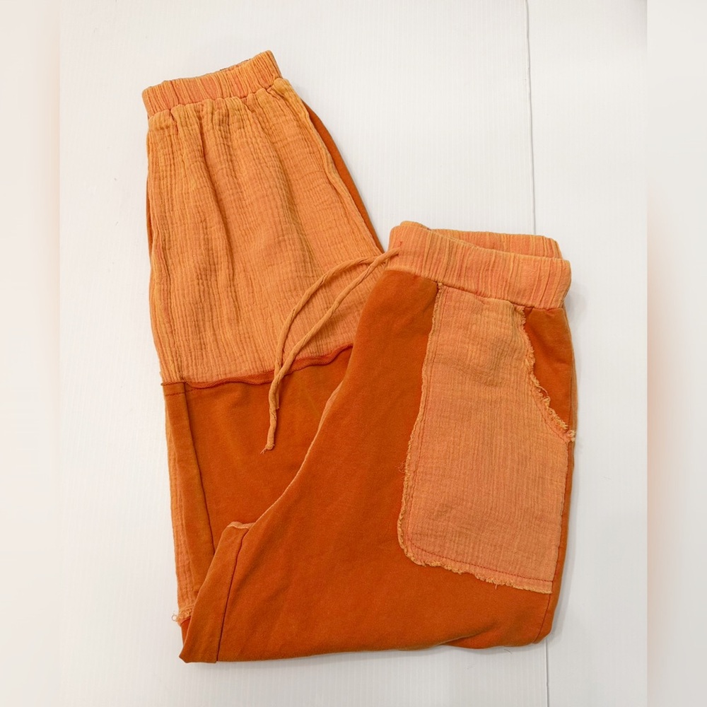 Pol Drawstring Pocketed Patchwork Contrast Jogger… - image 2